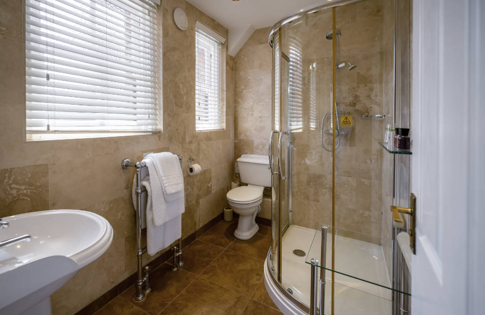 One of the bathrooms at the White Swan Hotel in Henley in Arden