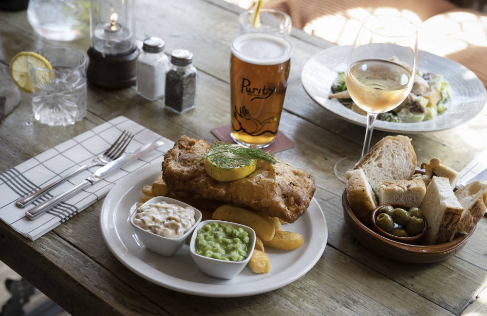 Classic cod and chips at the White Swan Hotel in Henley in Arden