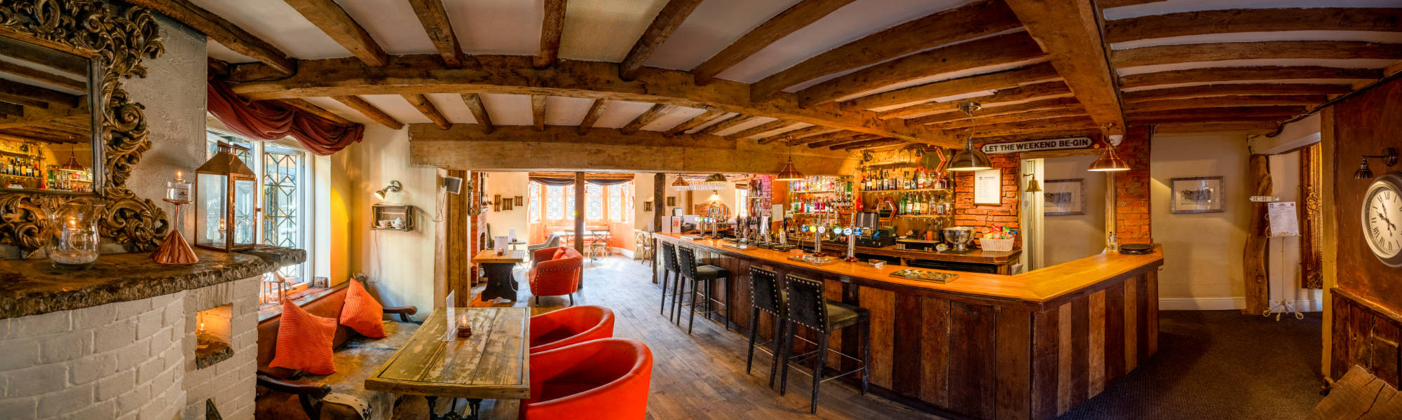 The bar at the White Swan Hotel in Henley in Arden